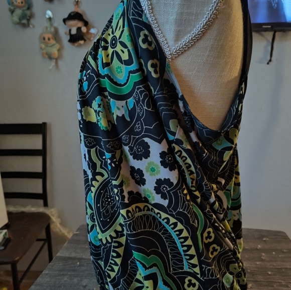 Floral Patterned Sleeveless Top Y2K Plus - Picture 3 of 6